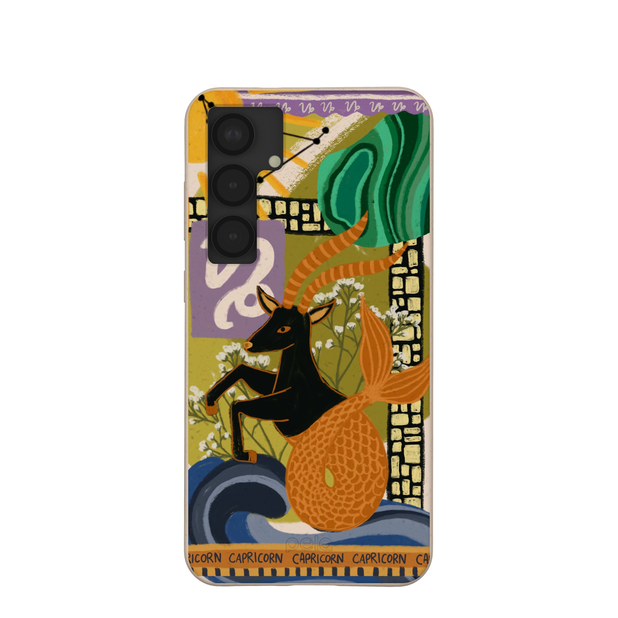 Coque pour Samsung Galaxy S25+(Plus) Motif coquillage, Capricorne et chèvre de mer