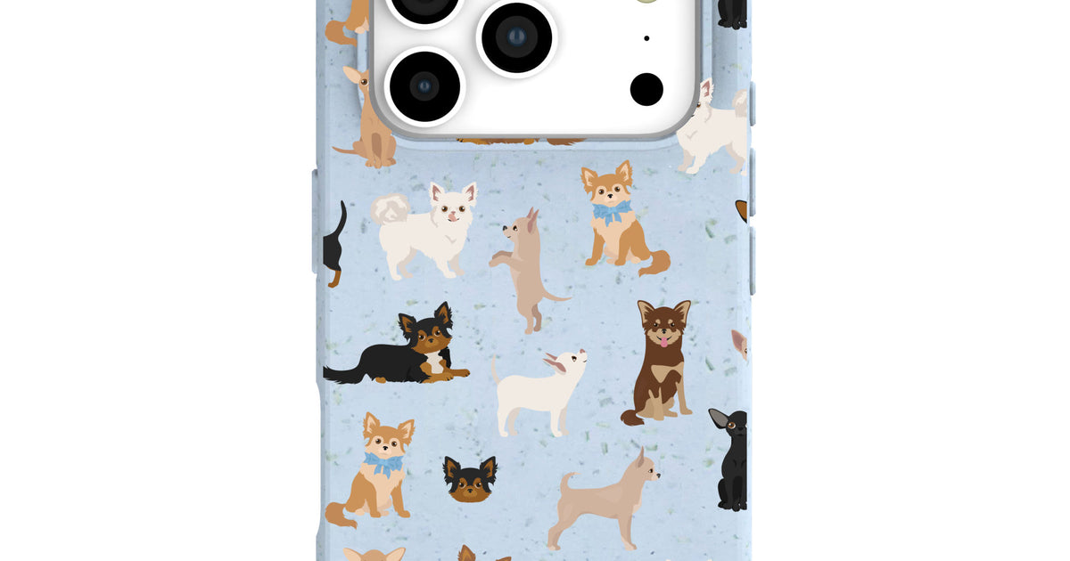 Powder Blue Chihuahua Charms iPhone 17 Pro Case – Pela Case