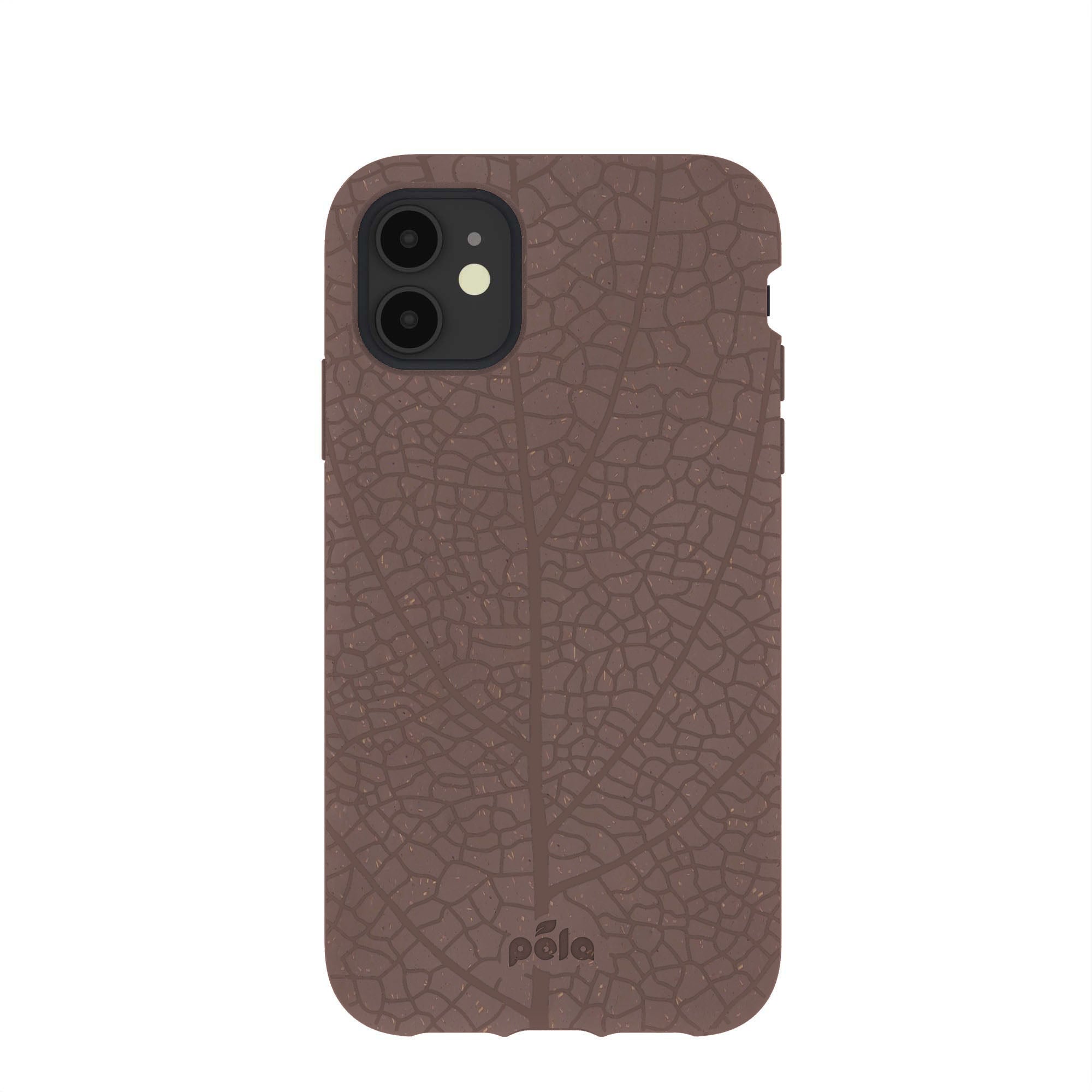 Chocolate Brown Leaf Veins iPhone 11 Case - image 1