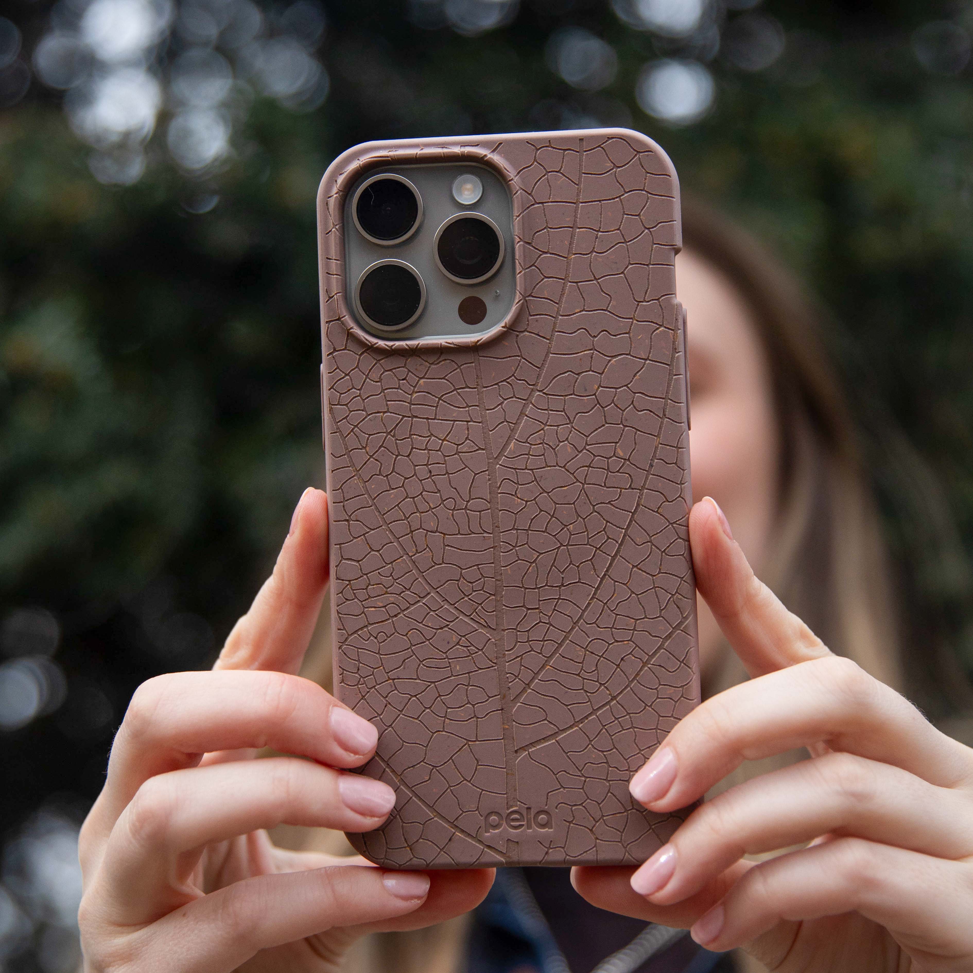 Chocolate Brown Leaf Veins iPhone 11 Case - image 2