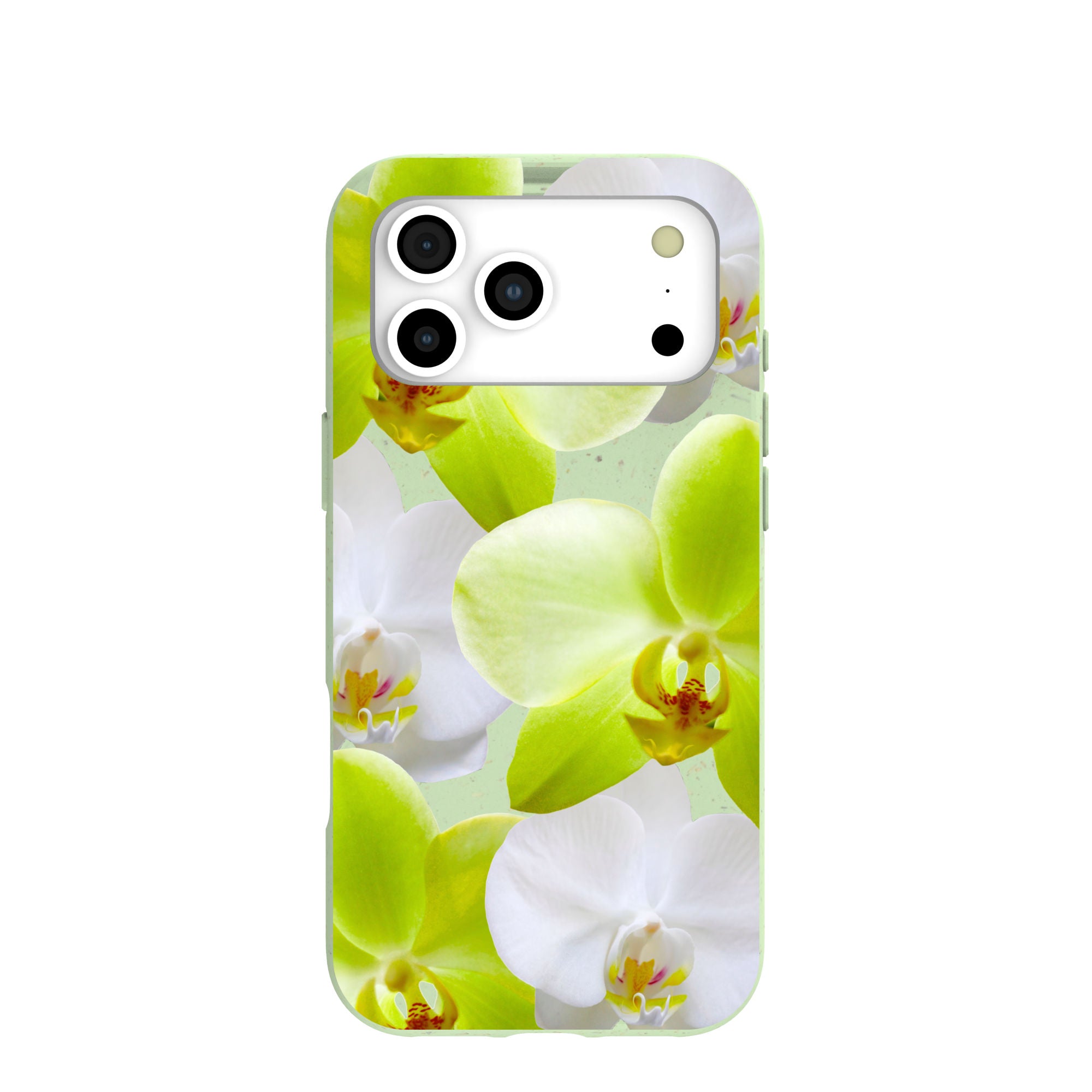 Sage Green Orchid Blooms iPhone 17 Pro Max Case