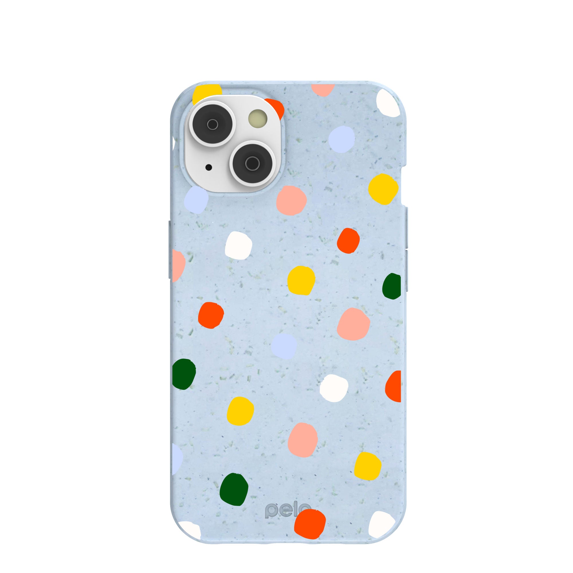 Powder Blue Rainbow Dots iPhone 14/16e Case - image 1