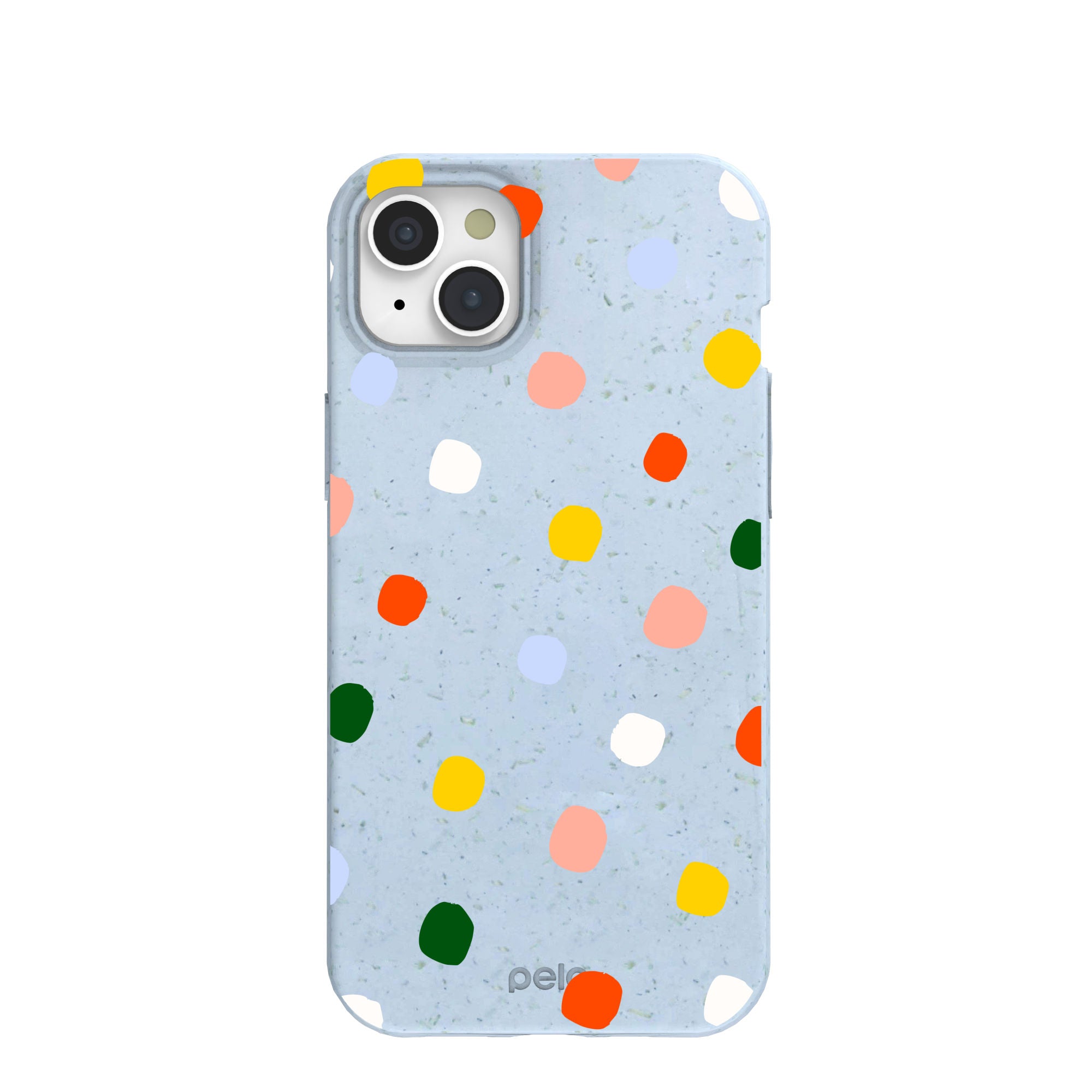 Powder Blue Rainbow Dots iPhone 15 Plus Case - image 1
