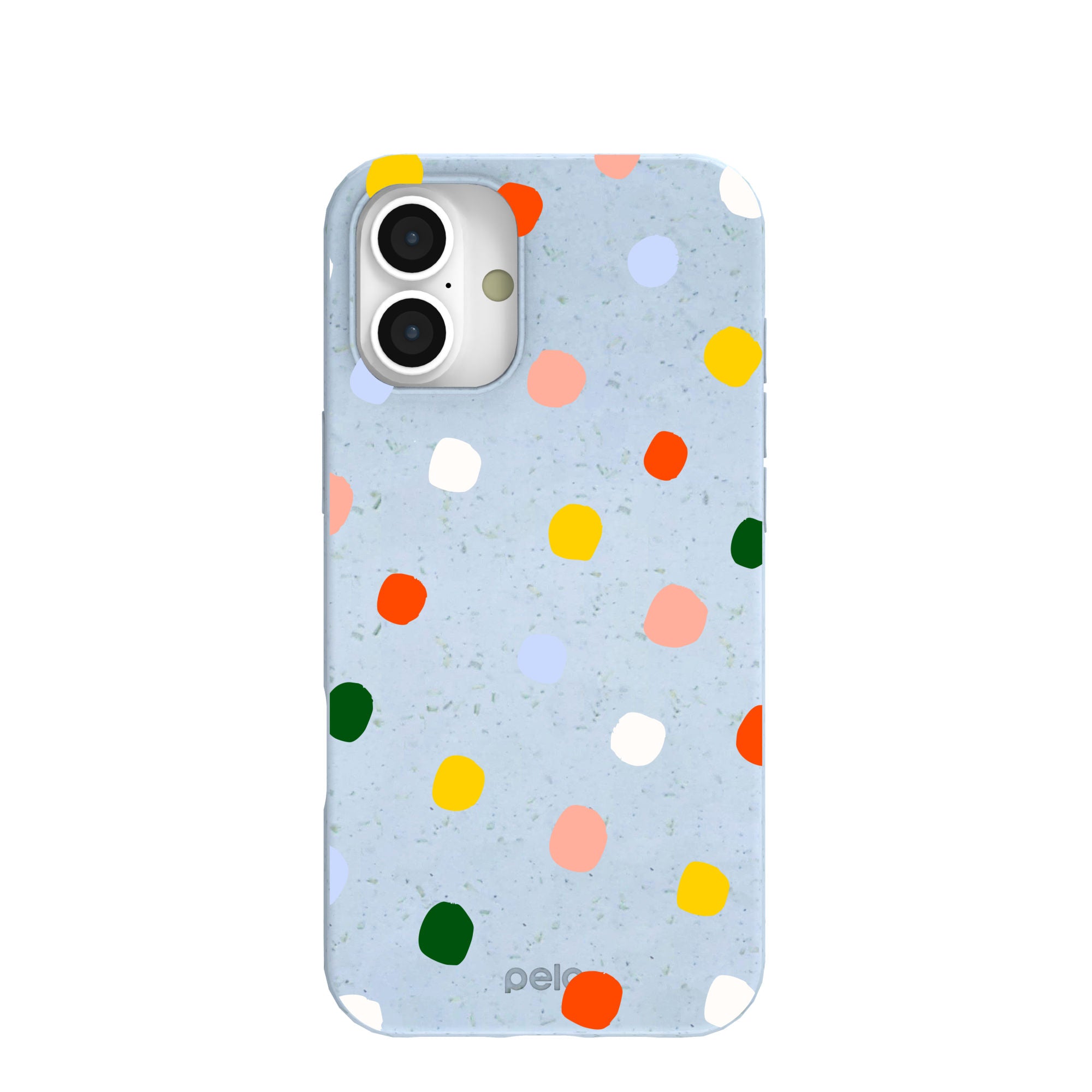 Powder Blue Rainbow Dots iPhone 16 Plus Case - image 1