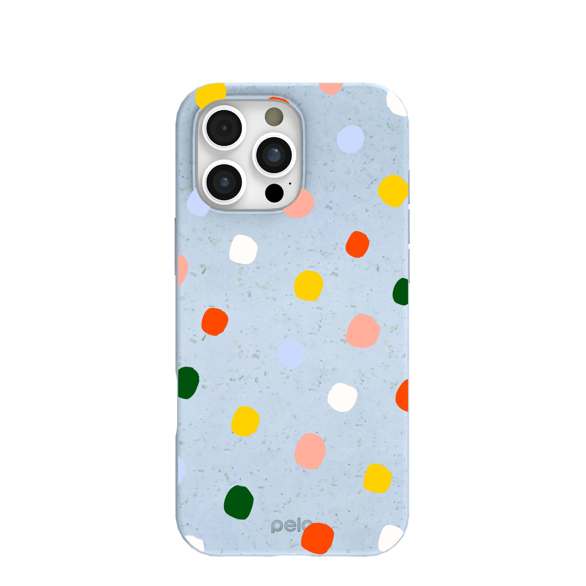 Powder Blue Rainbow Dots iPhone 16 Pro Max Case - image 1