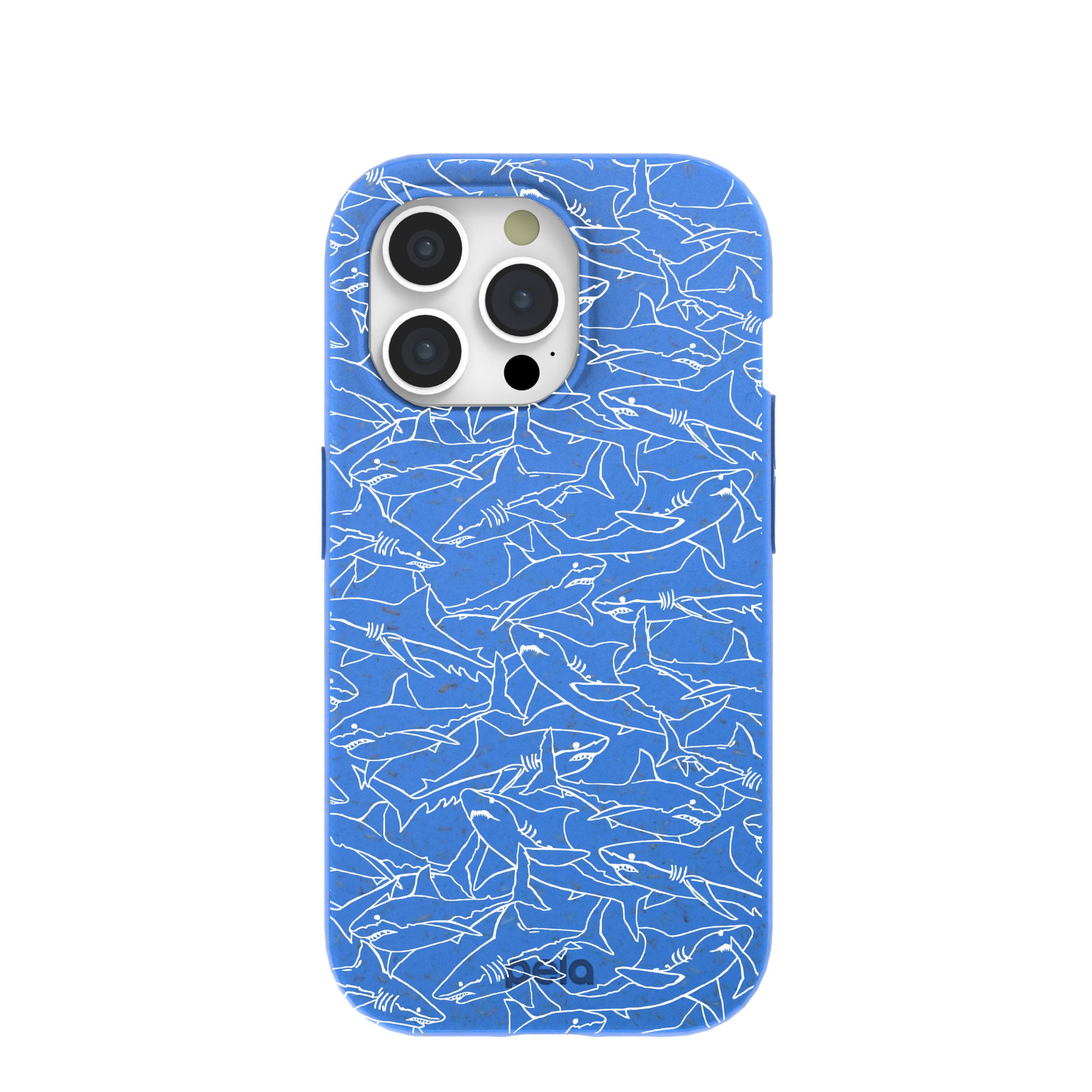 Electric Blue Shark Frenzy iPhone 15 Pro Case