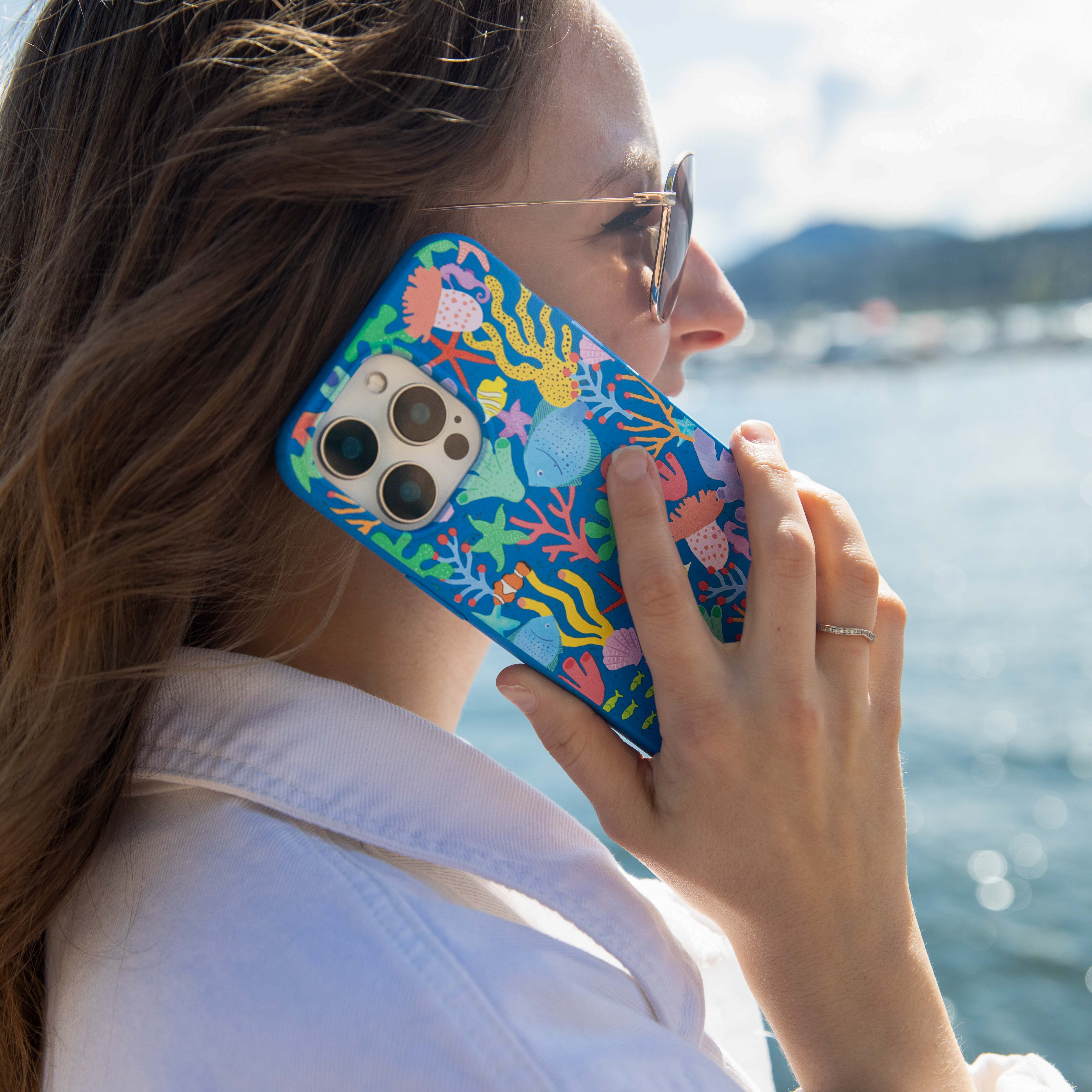 Coque iPhone Air à fleurs sous-marines bleu électrique - image 3