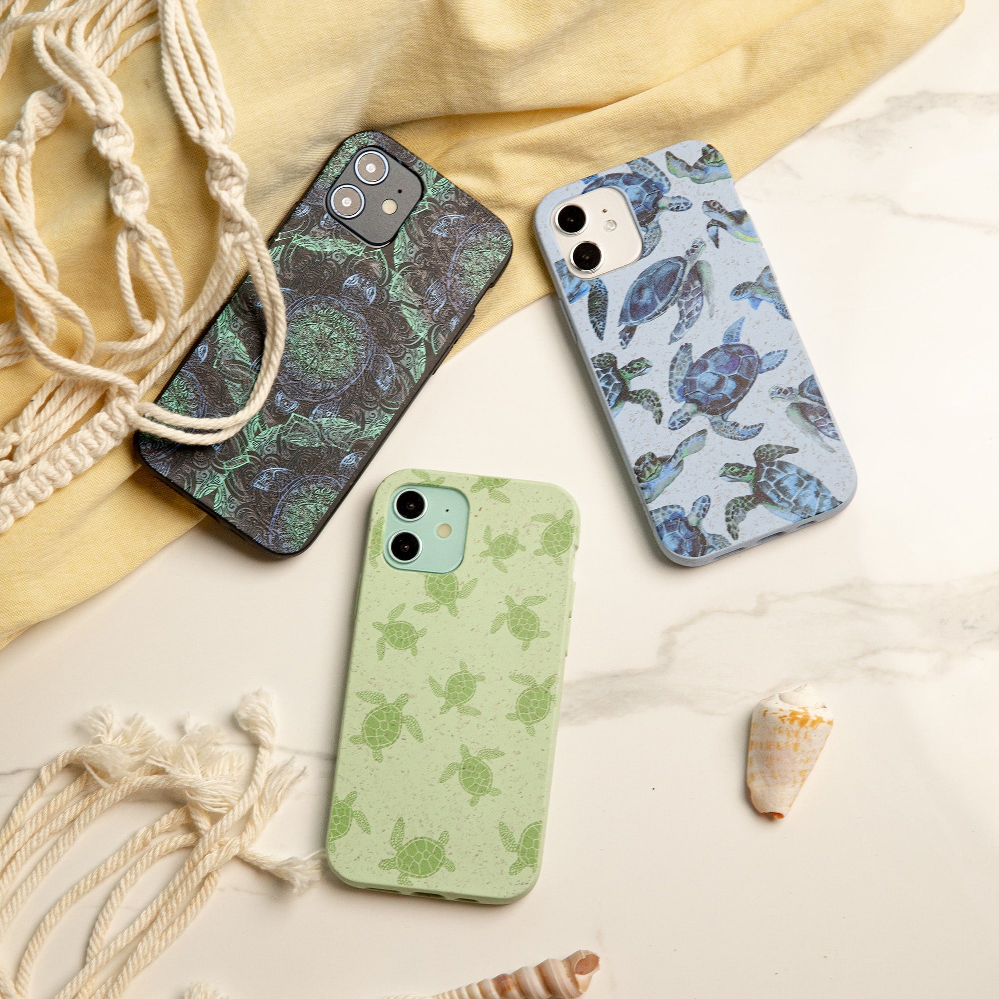 Coque pour iPhone 11 Vert Sauge Petites Tortues - image 4