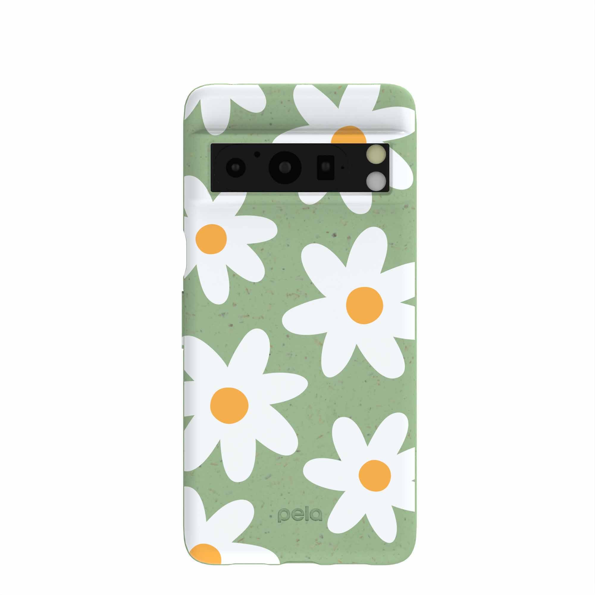 Coque Google Pixel 8 Pro à motif marguerites vert sauge - image 1
