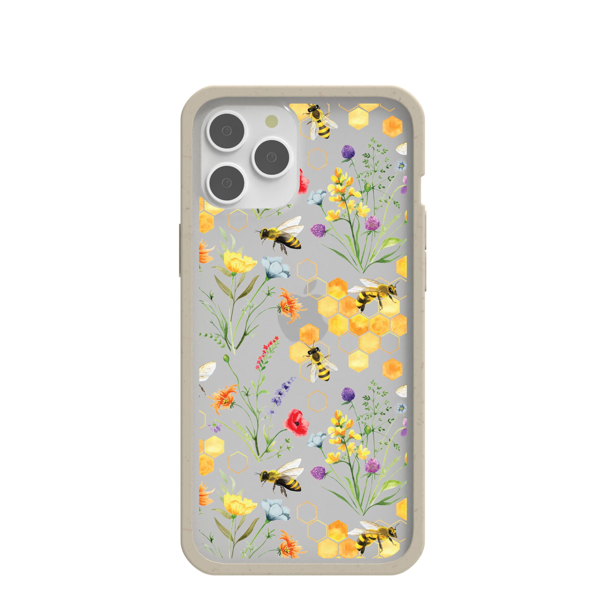 Coque transparente Sweet Bees pour iPhone 12 Pro Max avec motif London Fog Ridge