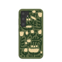 Coque Samsung Galaxy S24 motif tulipes abstraites au sol forestier