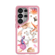 Coque transparente Aqua Dreams pour Samsung Galaxy S26 Ultra avec bordure rose pétale (chargement magnétique inclus)