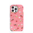 Bubblegum Pink Bees n Berries iPhone 15 Pro Case