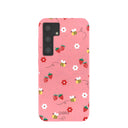 Bubblegum Pink Bees n Berries Samsung Galaxy S24 Case