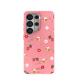 Coque Samsung Galaxy S26 Ultra rose bonbon avec abeilles et baies