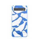 Coque Google Pixel 6a à motif Bélugas bleu électrique