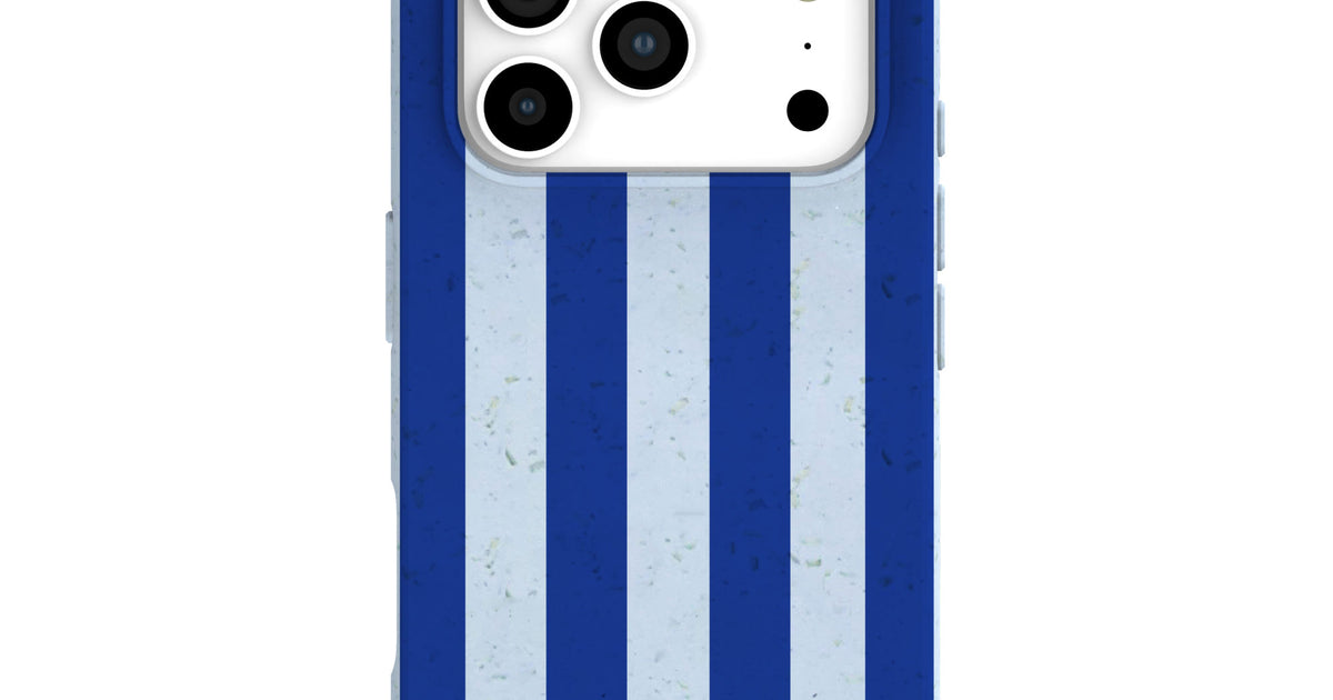 Powder Blue Big Cobalt Stripes iPhone 17 Pro Case – Pela Case