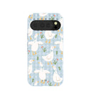 Coque Google Pixel 10/10 Pro à motif de fleurs bleu poudre