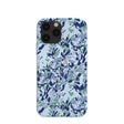 Coque iPhone 11 Pro Bleu Poudre Fleurs Bleues