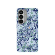 Coque Samsung Galaxy S26 Bleu poudré à fleurs bleues