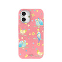 Coque iPhone 16 rose bonbon avec perruche Daydream