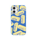 Coque iPhone 16 « Butter Love » bleu électrique