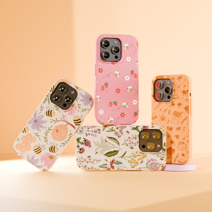 Bubblegum Pink Bees n Berries Google Pixel 6 Case