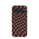 Coque Google Pixel 10 Pro XL à carreaux marron chocolat