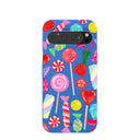 Coque Google Pixel 9 Pro XL bleu électrique façon confiserie