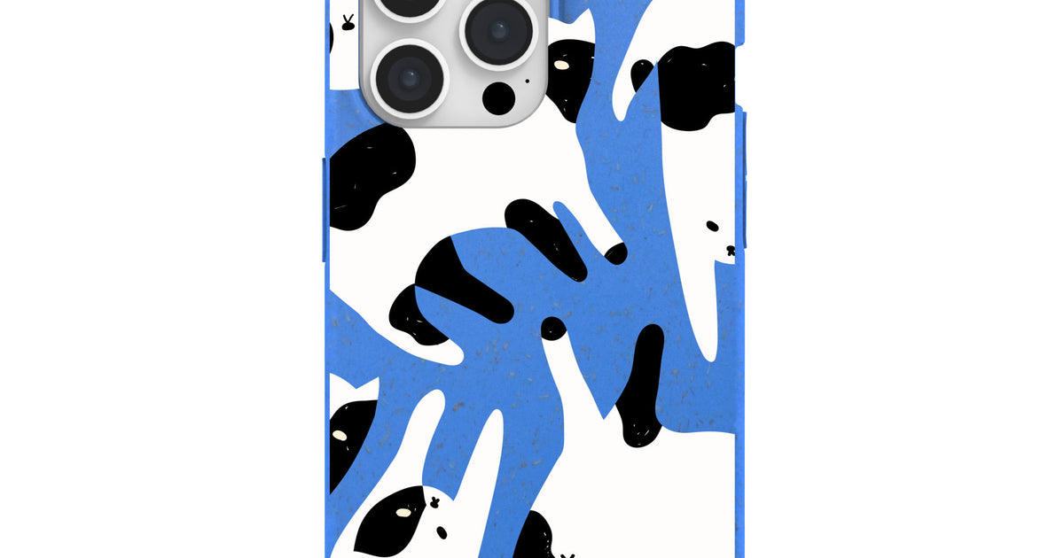 Electric Blue Cat Cow iPhone 15 Pro Max Case – Pela Case