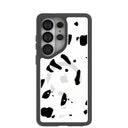 Coque transparente pour Samsung Galaxy S26 Ultra avec motif chat et vache et bordure noire (chargeur magnétique inclus)