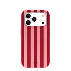 Bubblegum Pink Cherry Stripes iPhone 17 Pro Case