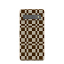 Coque pour Google Pixel 7a à carreaux marron London Fog