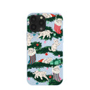 Coque iPhone 13 Pro Max à motif de chatons de Noël bleu poudre