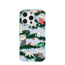 Coque iPhone 16 Pro Chatons de Noël bleu poudre