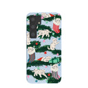 Coque Samsung Galaxy S24 à motif de chatons de Noël bleu poudre