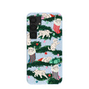 Coque Samsung Galaxy S25 Chatons de Noël bleu poudre