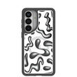 Coque transparente chromée à motifs pour Samsung Galaxy S26+ (Plus) avec bordure noire (charge magnétique incluse)
