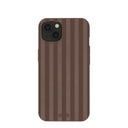 Chocolate Brown Cocoa Stripes iPhone 13 Case