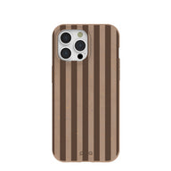 Chocolate Brown Cocoa Stripes iPhone 15 Pro Max Case