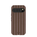 Coque Google Pixel 10/10 Pro à rayures chocolat marron cacao