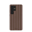 Coque Samsung Galaxy S25 Ultra à rayures chocolat marron cacao