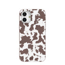 Coque iPhone 16 Plus Couture Vache Brun Chocolat