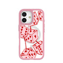 Coque transparente Dicey Cherries pour iPhone 17 avec motif pétales roses (MagSafe inclus)