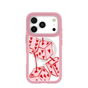 Coque transparente Dicey Cherries pour iPhone 17 Pro avec motif pétales roses (MagSafe inclus)