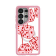 Clear Dicey Cherries Samsung Galaxy S26 Ultra Case With Petal Pink Ridge (Magnetic Charging included)