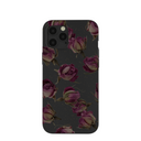 Coque iPhone 12 Pro Max à motif de boutons de roses séchés noirs