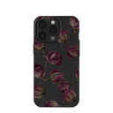 Coque iPhone 13 Pro à motif de boutons de roses séchés noirs