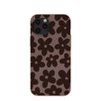 Coque iPhone 12 Pro Max à motif fleurs terreuses marron chocolat