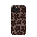 Coque iPhone 12 Pro Max à motif fleurs terreuses marron chocolat